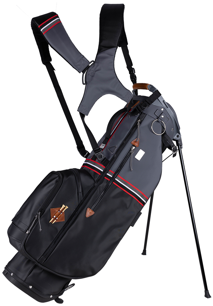 Sun Mountain Golf Sun Mountain Mid Stripe Stand Bag - Black/Gunmetal/Red